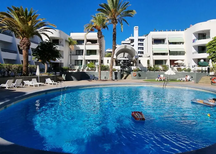 Casa Palmera 2 Only 150 Meters To The Beach, Heated Pool, Wifi, Sat-tv, Terrace, Location, Washing Machine شقة بلايا ذي لاس أميريكاس